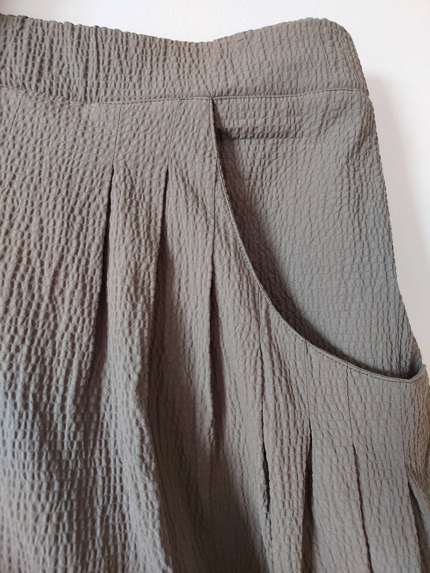 Nora Trousers Crinkle Cotton Olive