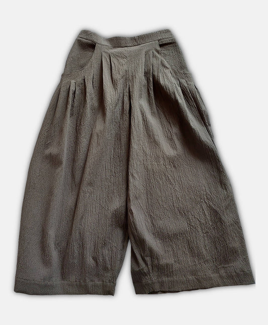 Nora Trousers Crinkle Cotton Olive