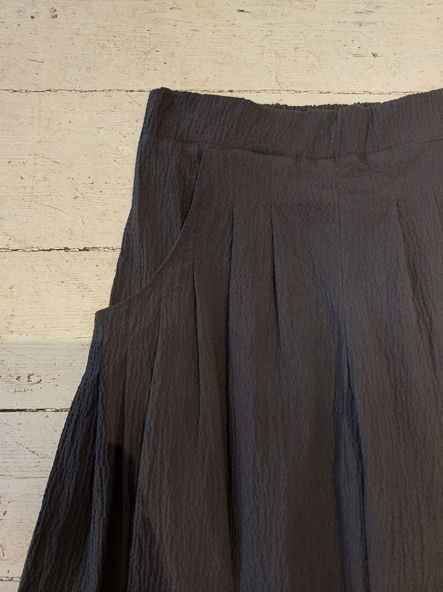 Nora Trousers Crinkle Cotton Black