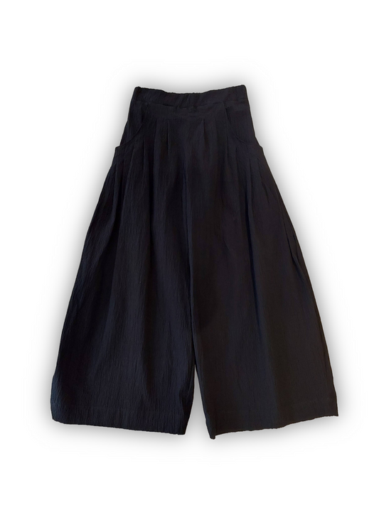 Nora Trousers Crinkle Cotton Black